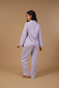 Nora Pin Check Cotton Women's Pajama Set - Full Sleeves
