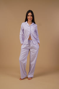 Nora Pin Check Cotton Women's Pajama Set - Full Sleeves