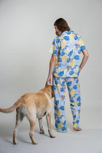 Sunset Island Printed Cotton Blend Women's Pajama Set- Half Sleeves