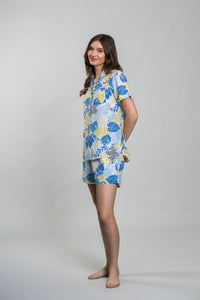 Sunset Island Viscose Women's Shorts Set - Half Sleeves