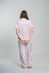 Sweetheart Print Women's Viscose Pajama Set