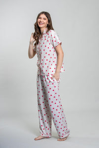 Sweetheart Print Women's Viscose Pajama Set