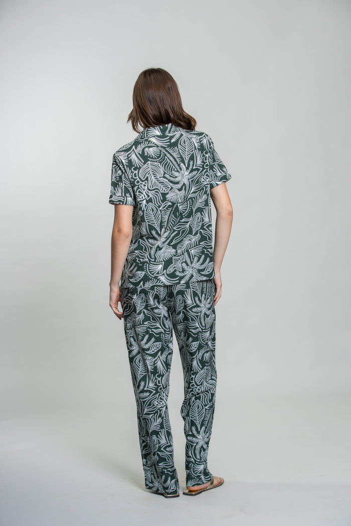 Eden Green Printed Cotton Blend Women's  Pajama Set- Half Sleeves