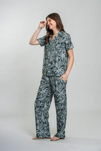 Eden Green Printed Cotton Blend Women's  Pajama Set- Half Sleeves