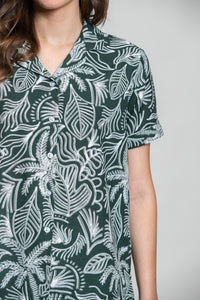 Eden Green Printed Cotton Blend Women's  Pajama Set- Half Sleeves