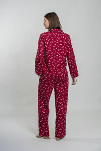 Daphne Ditsy Printed Cotton Blend Women's Pajama Set- Full Sleeves