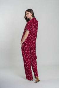 Daphne Ditsy Printed Cotton Blend Women's Pajama Set- Half Sleeves