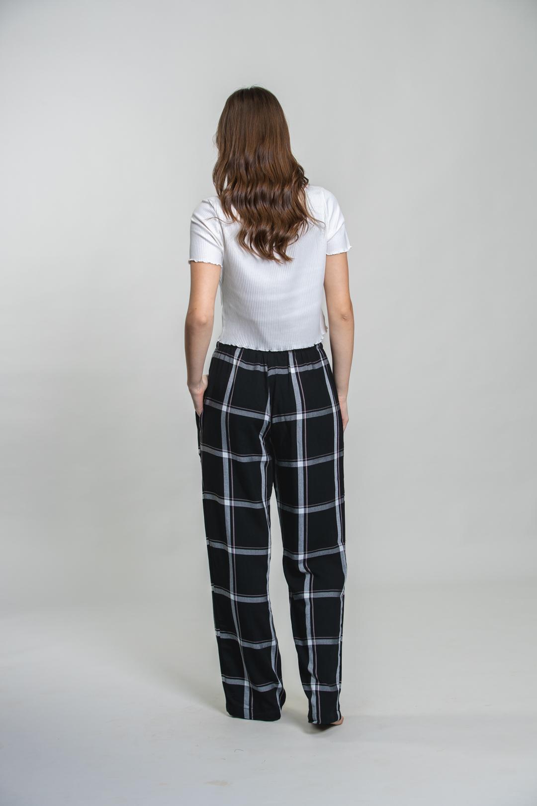 Clara Black Check Cotton Blend Women's Pajama