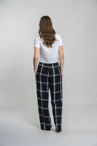 Clara Black Check Cotton Blend Women's Pajama