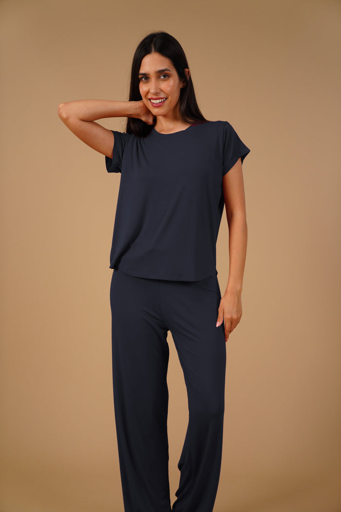 Navy Lucy Butter-Soft Modal Knit Women's Pajama Set