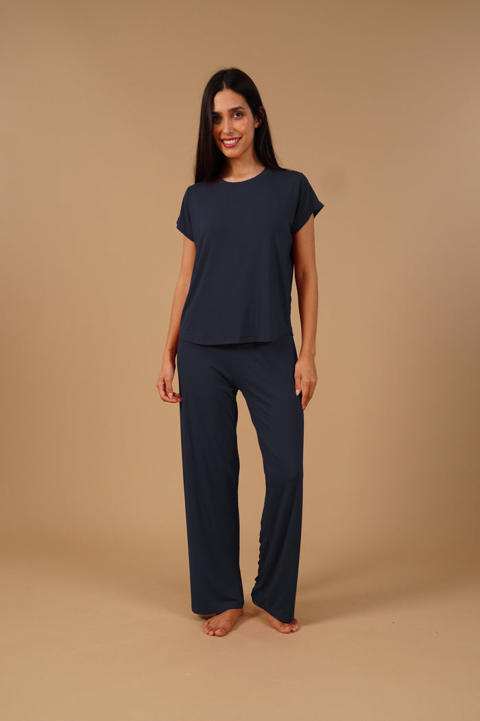 Navy Lucy Butter-Soft Modal Knit Women's Pajama Set