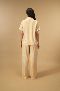 Honey Stripe Viscose Women's Pajama Set - Half Sleeves
