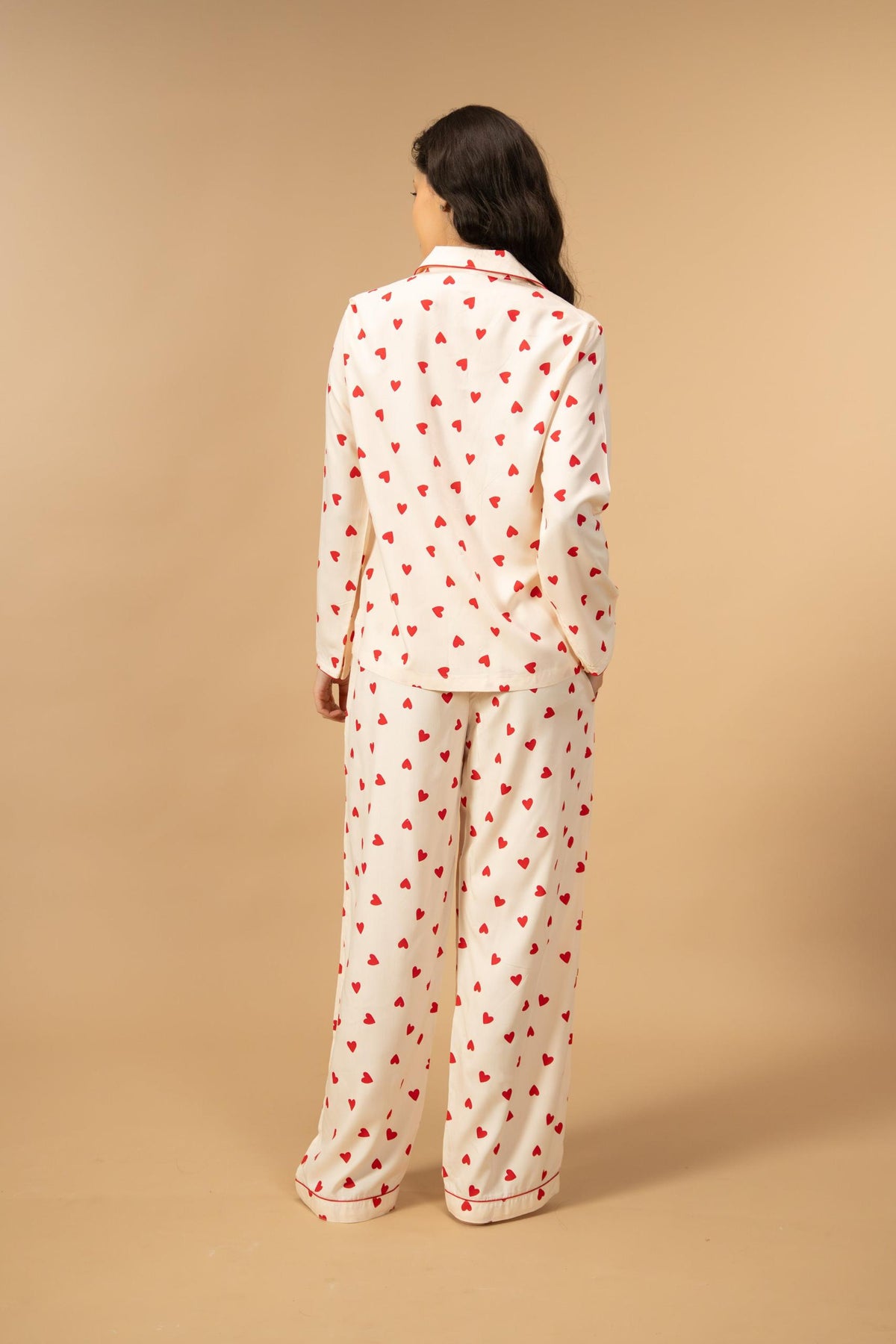 Sweetheart Print Women's Viscose Pajama Set - Full Sleeves