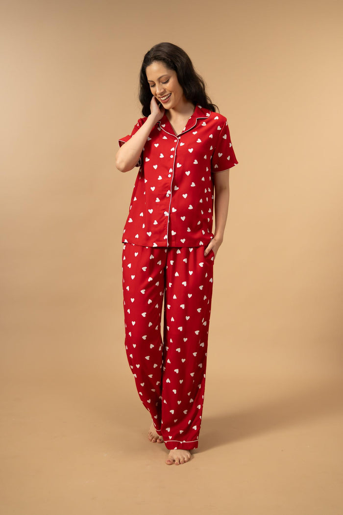 Valentina Viscose Women's Pajama Set - Half Sleeves