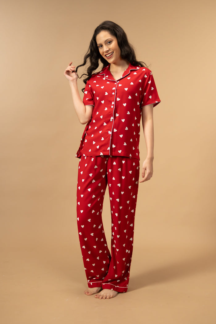 Valentina Viscose Women's Pajama Set - Half Sleeves