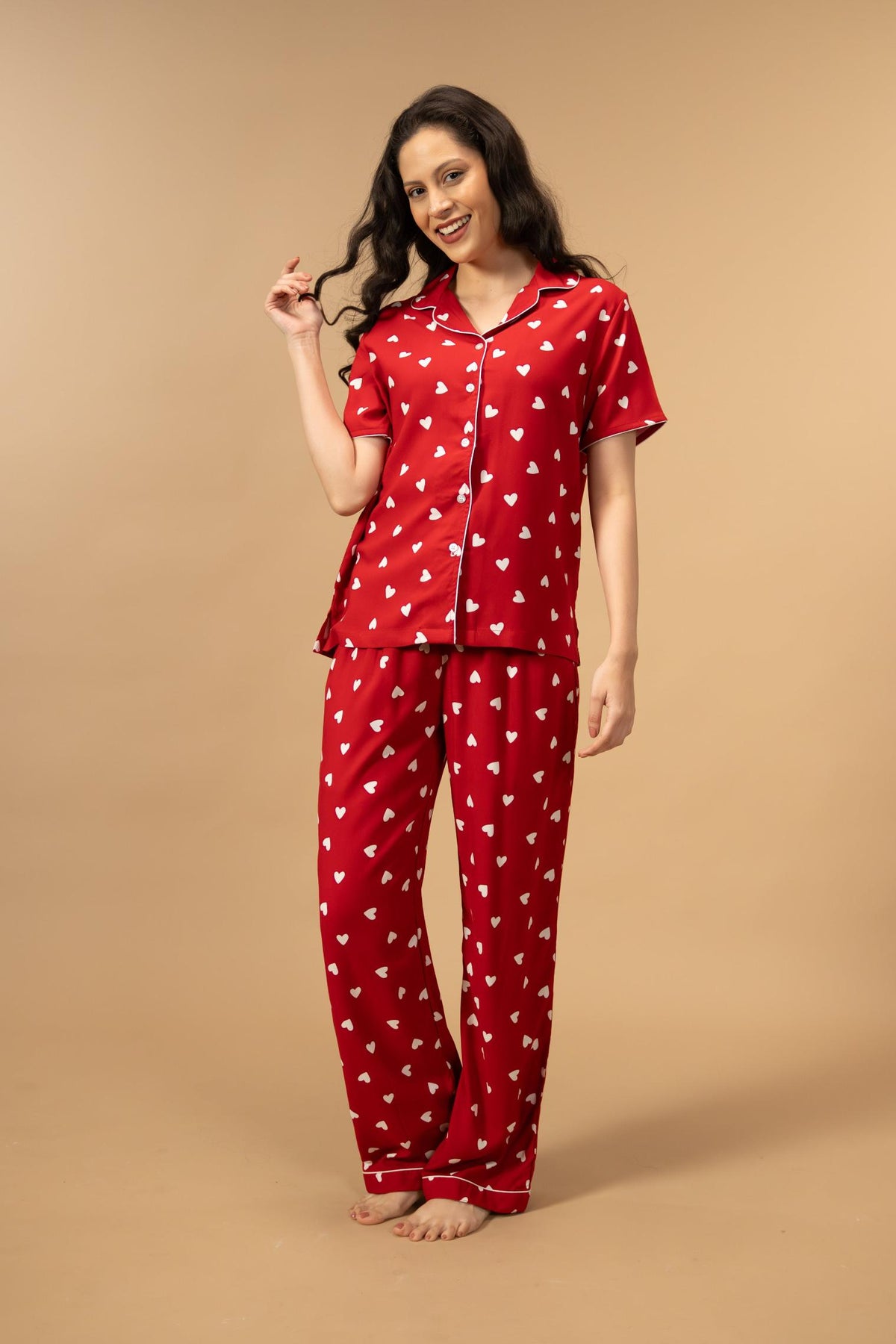 Valentina Viscose Women's Pajama Set - Half Sleeves
