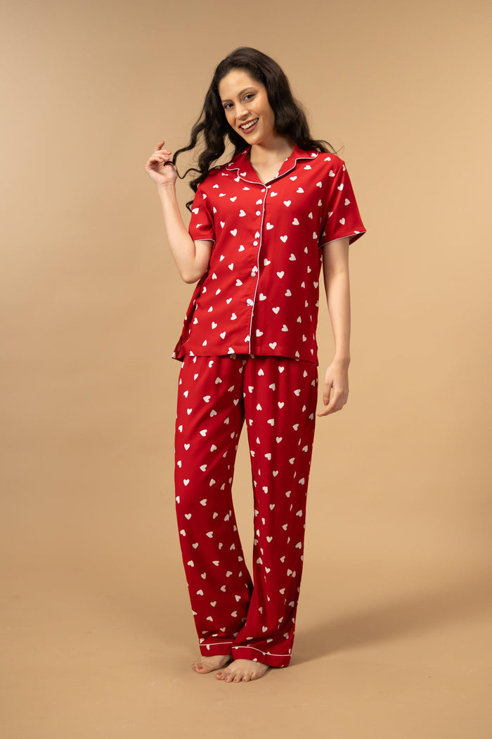 Valentina Viscose Women's Pajama Set - Half Sleeves