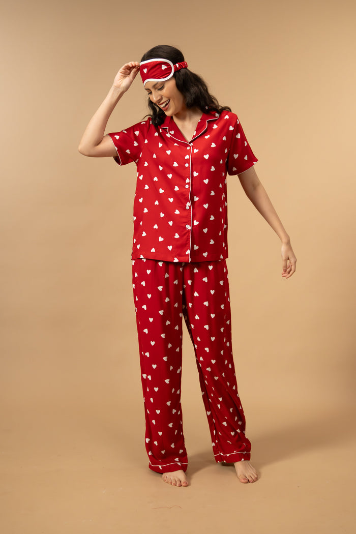 Valentina Viscose Women's Pajama Set - Half Sleeves