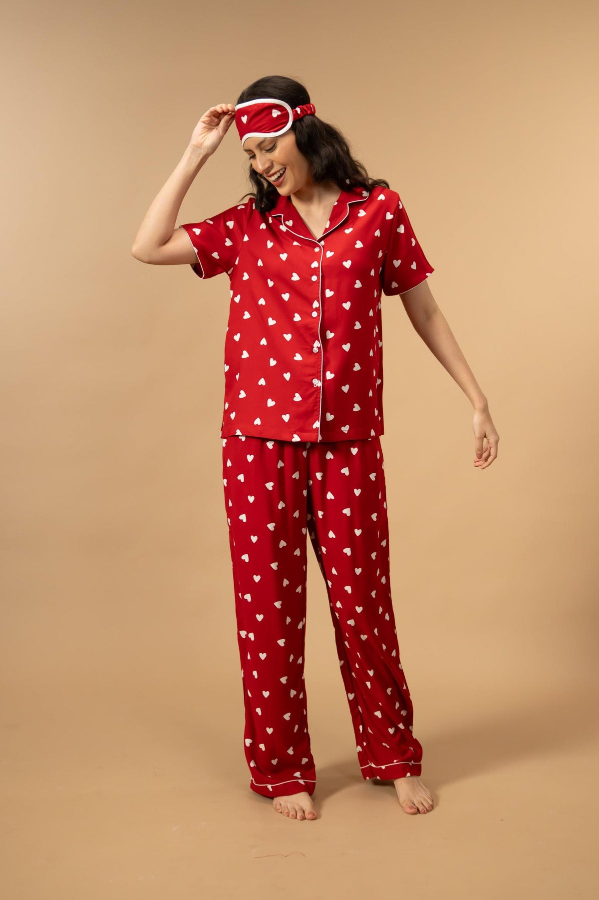 Valentina Viscose Women's Pajama Set - Half Sleeves