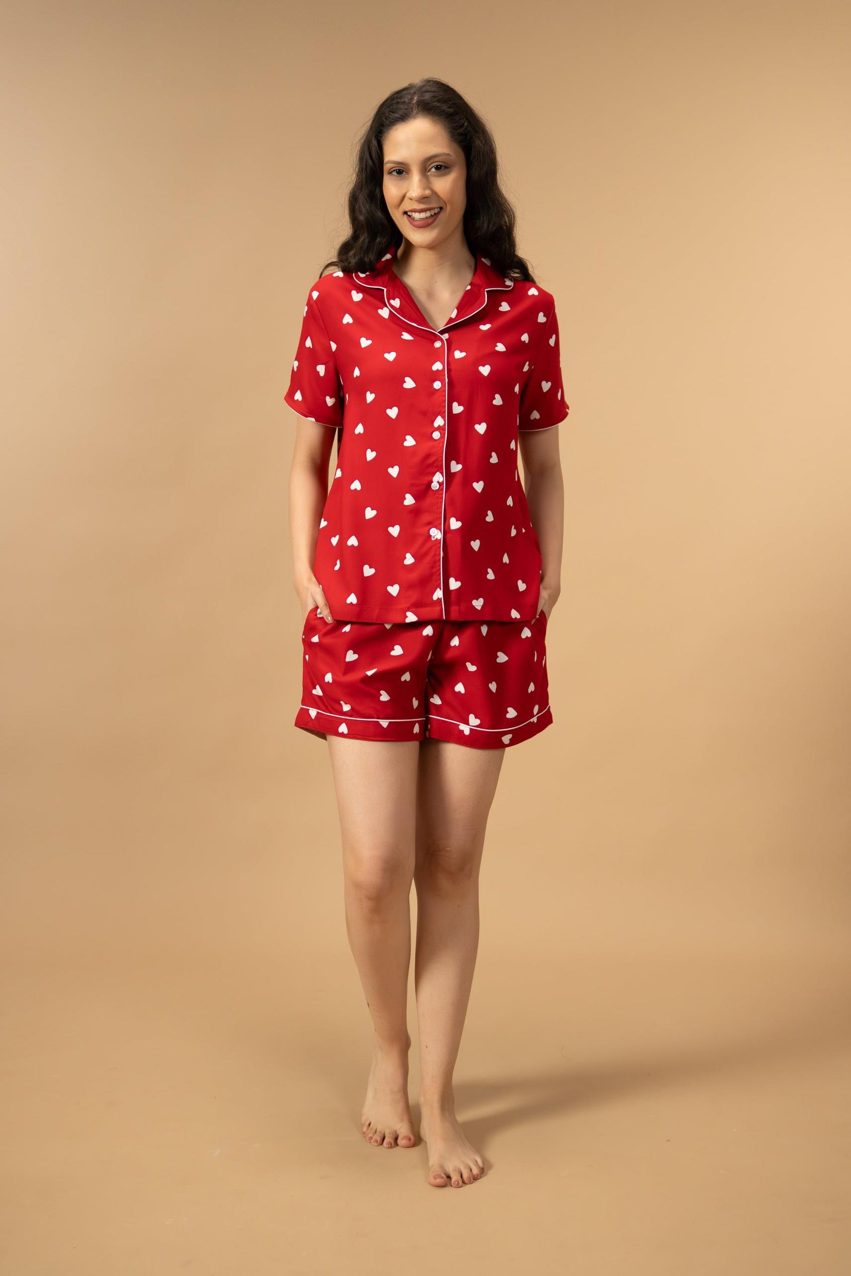 Valentina Viscose Women's Shorts Set - Half Sleeves