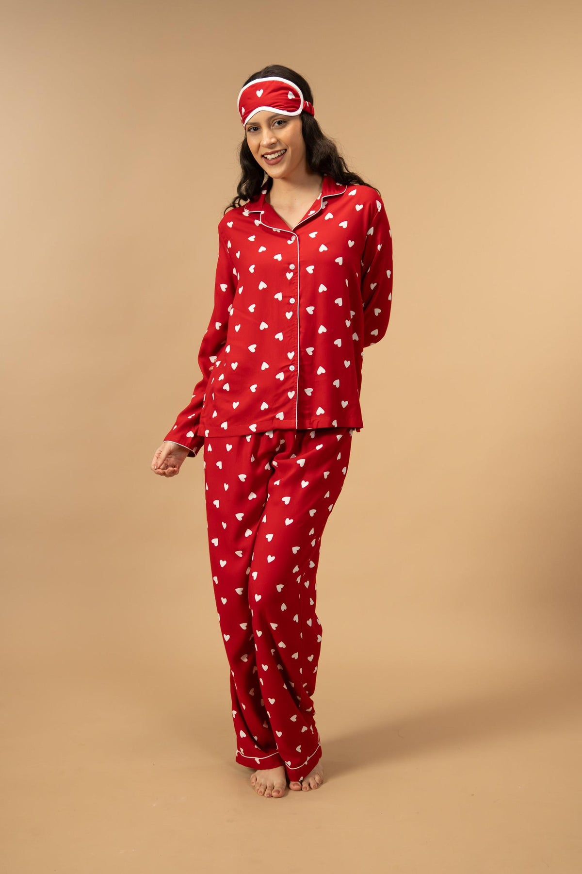 Valentina Viscose Women's Pajama Set - Full Sleeves