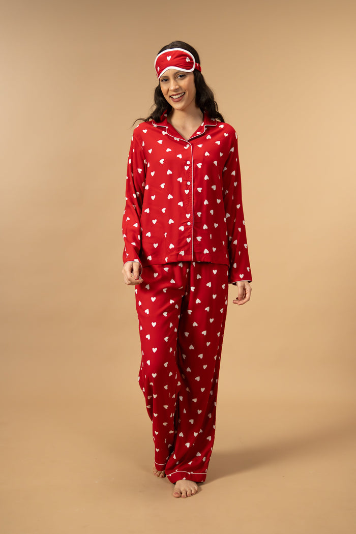 Valentina Viscose Women's Pajama Set - Full Sleeves
