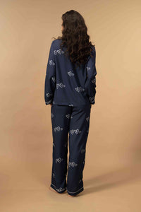 Zoey Heart Viscose Women's Pajama Set - Full Sleeves
