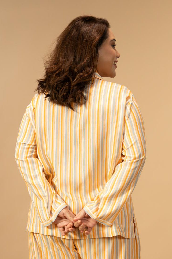 Honey Stripe Women's Viscose Shirt- Full Sleeves