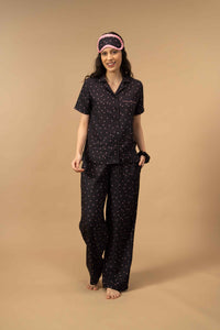 Miley Polka Viscose Women's Pajama Set - Half Sleeves