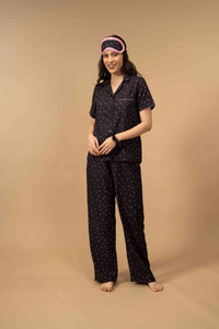 Miley Polka Viscose Women's Pajama Set - Half Sleeves