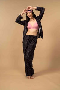 Miley Polka Viscose Women's Pajama Set - Full Sleeves