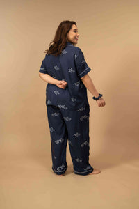 Zoey Heart Viscose Women's Curve Pajama Set - Half Sleeves