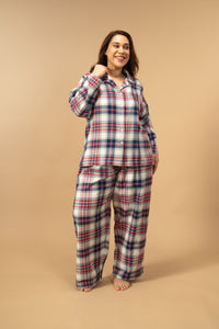 Ellie Cotton Twill Women's Curve Pajama Set - Full Sleeves