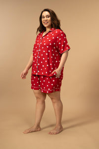 Valentina Viscose Women's Curve Shorts Set - Half Sleeves