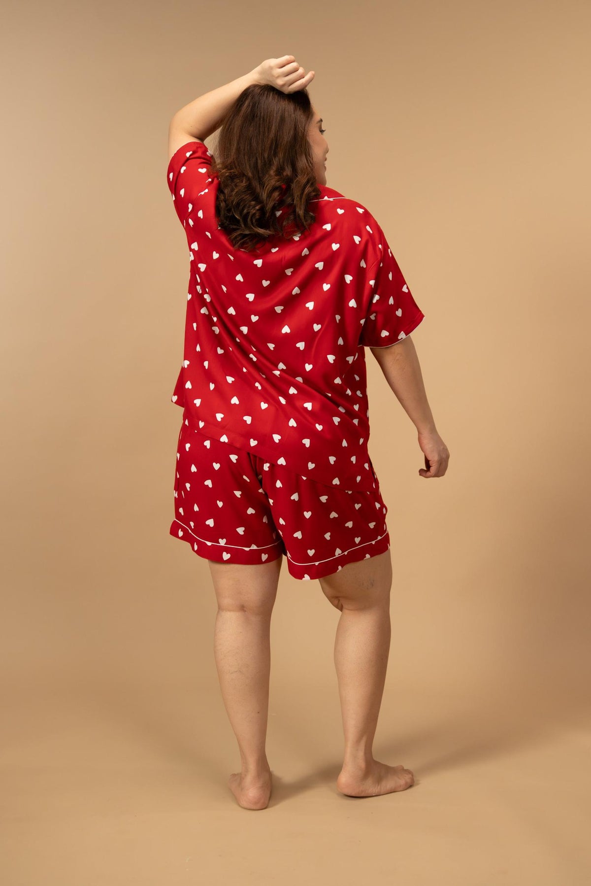 Valentina Viscose Women's Curve Shorts Set - Half Sleeves