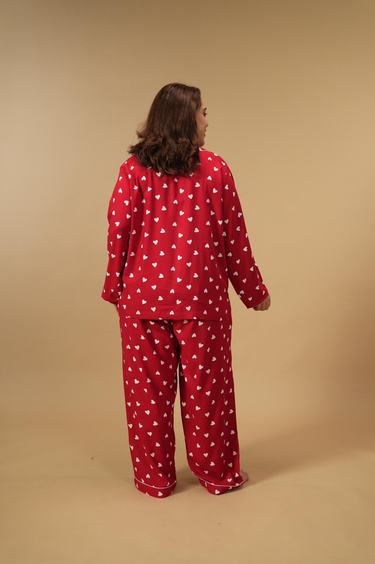 Valentina Viscose Women's Curve Pajama Set - Full Sleeves
