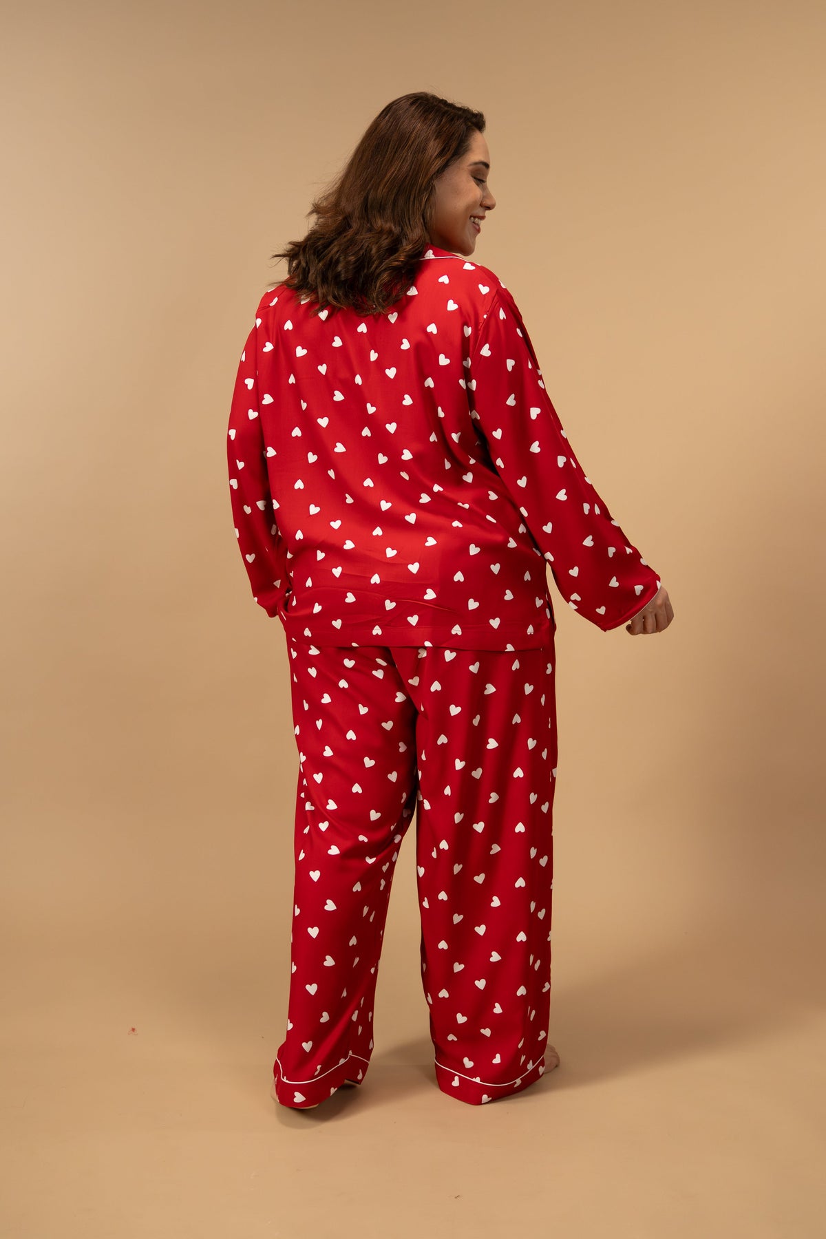 Valentina Viscose Women's Curve Pajama Set - Full Sleeves