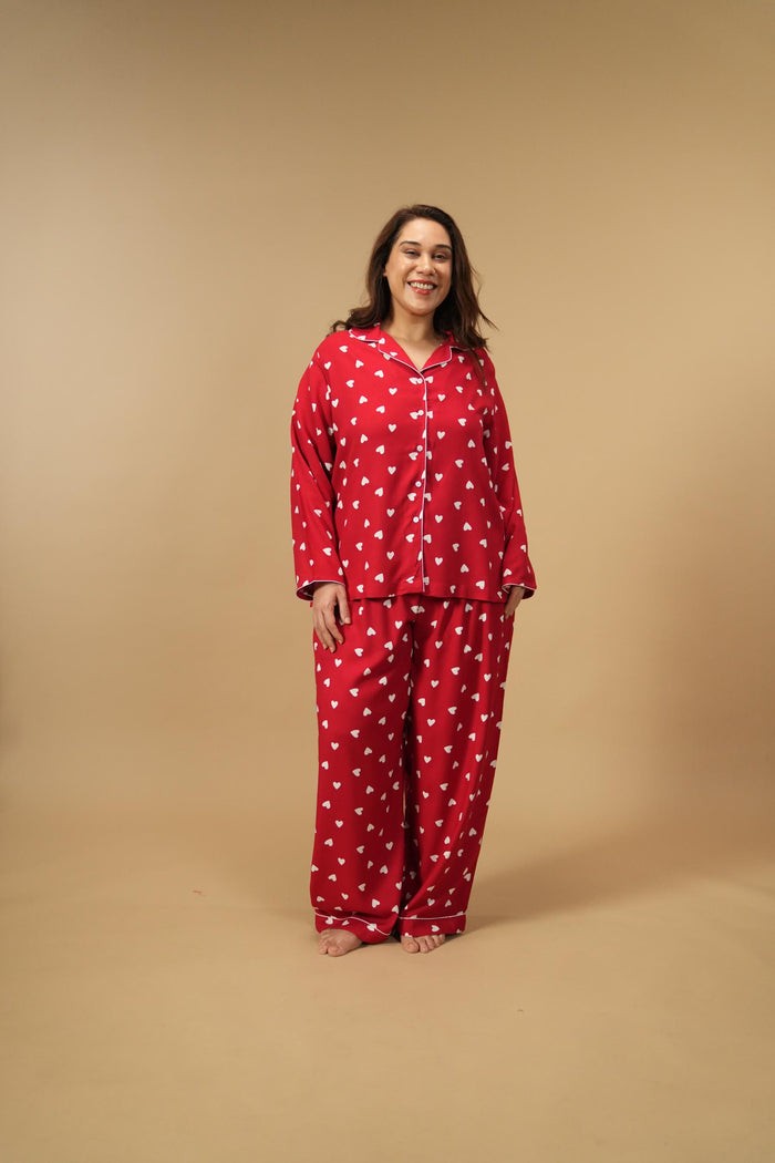 Valentina Viscose Women's Curve Pajama Set - Full Sleeves
