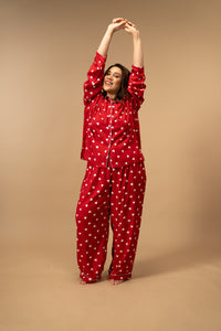 Valentina Viscose Women's Curve Pajama Set - Full Sleeves