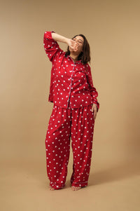 Valentina Viscose Women's Curve Pajama Set - Full Sleeves