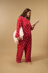 Valentina Viscose Women's Curve Pajama Set - Full Sleeves