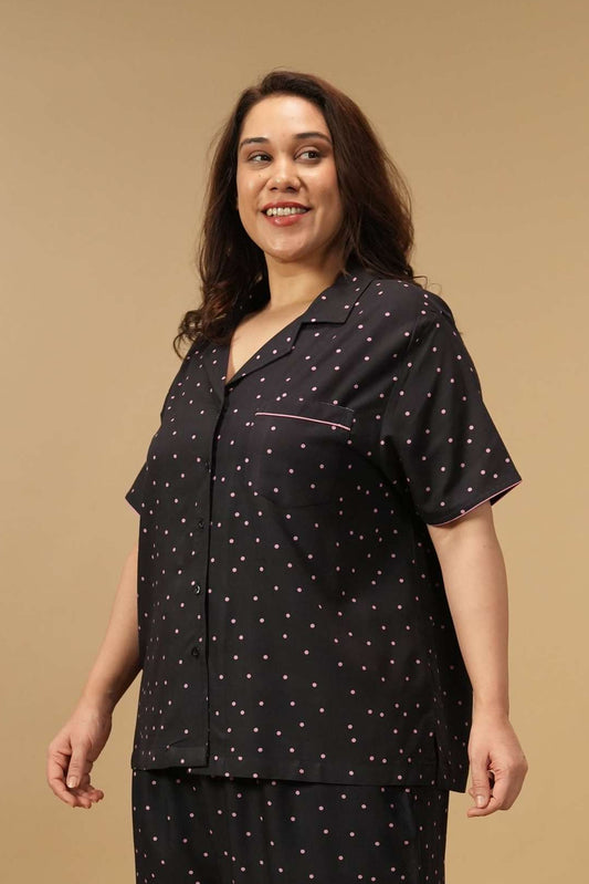 Miley Polka Women's Viscose Shirt Only - Half Sleeves