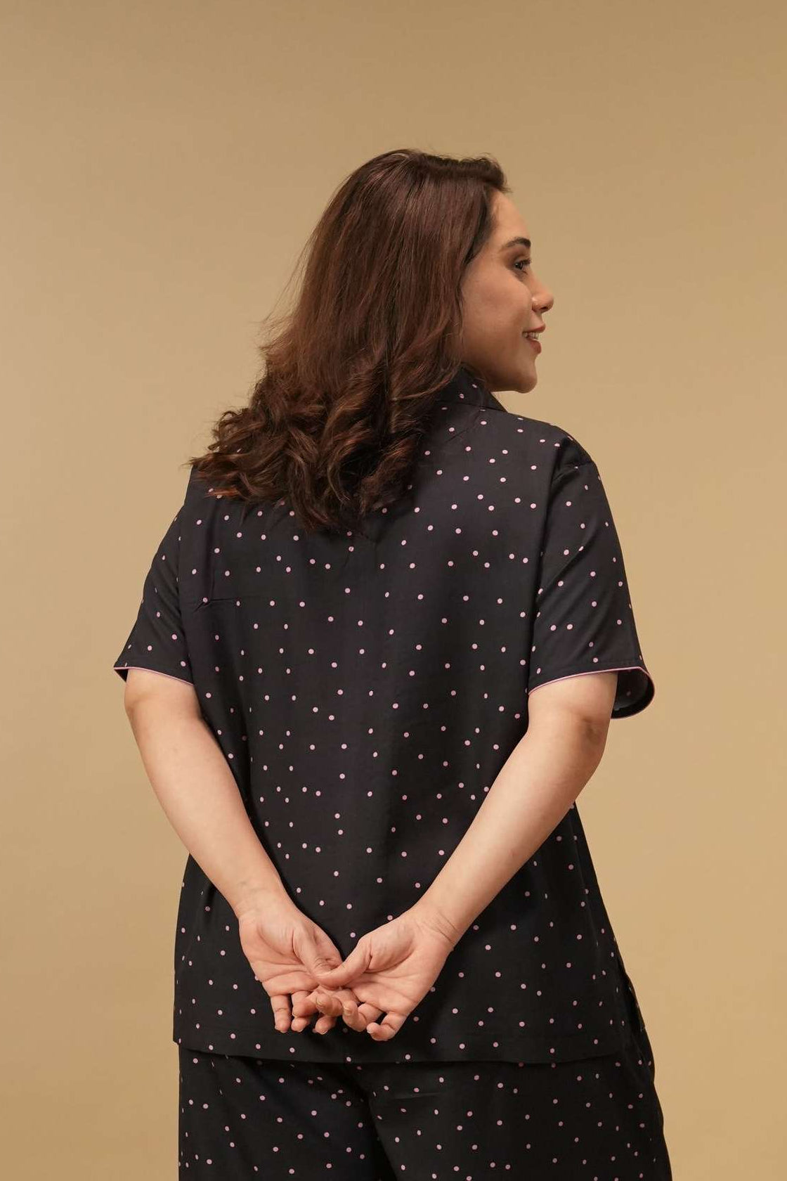 Miley Polka Women's Viscose Shirt - Half Sleeves