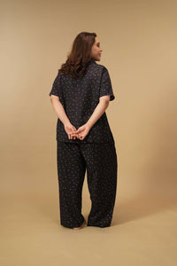 Miley Polka Viscose Women's Curve Pajama Set - Half Sleeves