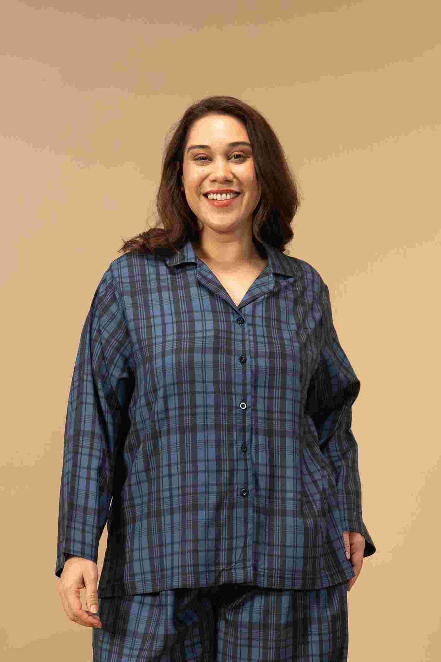 Twilight Check Women's Viscose Shirt - Full Sleeves