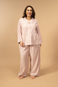 Olivia Cotton Twill Women's Curve Pajama Set - Full Sleeves
