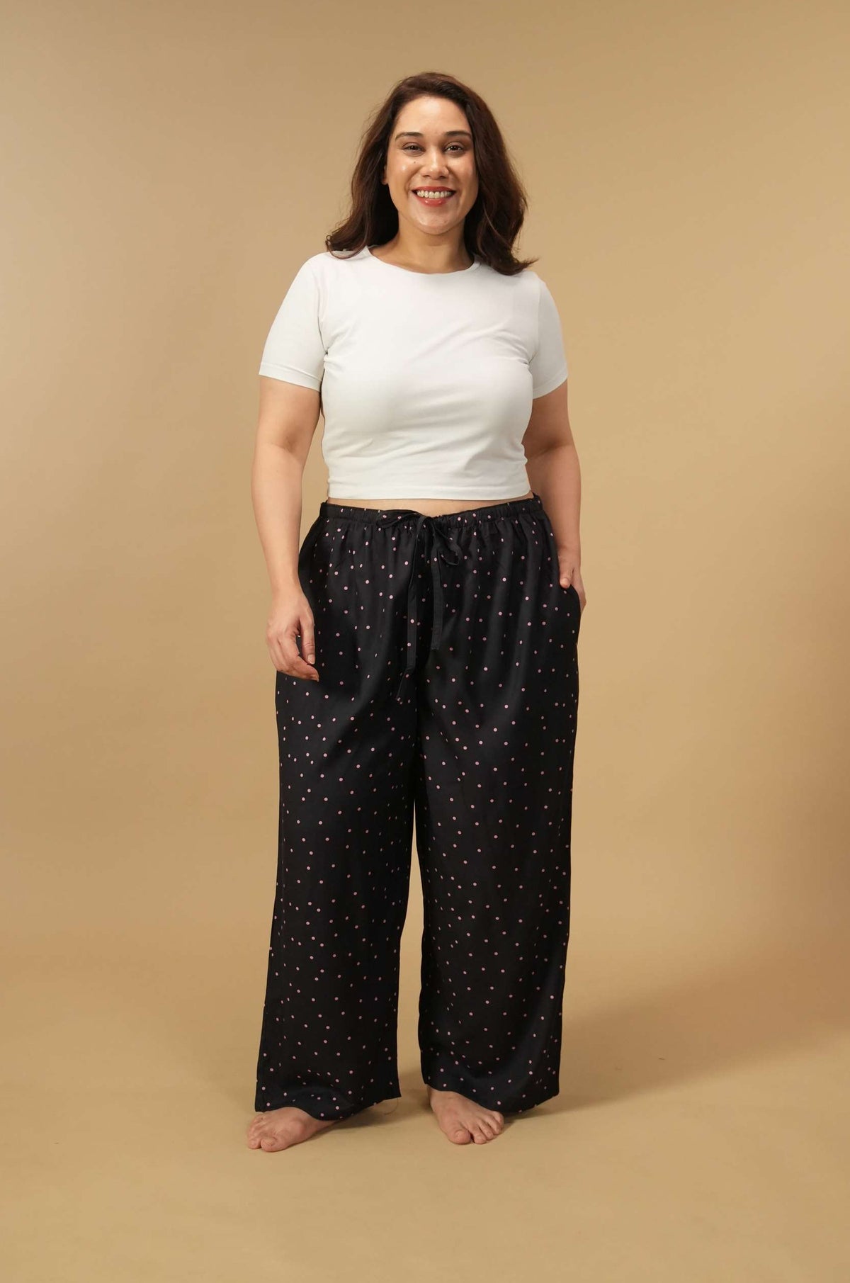 Miley Polka Viscose Women's Curve Pajama