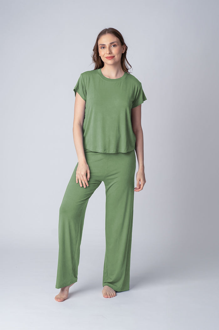 Pear Green Lucy Butter-soft Knit Women's Pajama Set