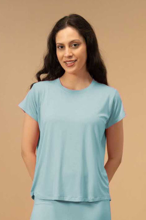 Sky Blue Lucy Butter-Soft Modal Knit Women's Top Only