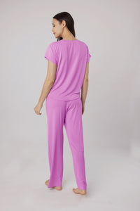 Fuchsia Lucy Butter-soft Cotton Knit Women's Pajama Set